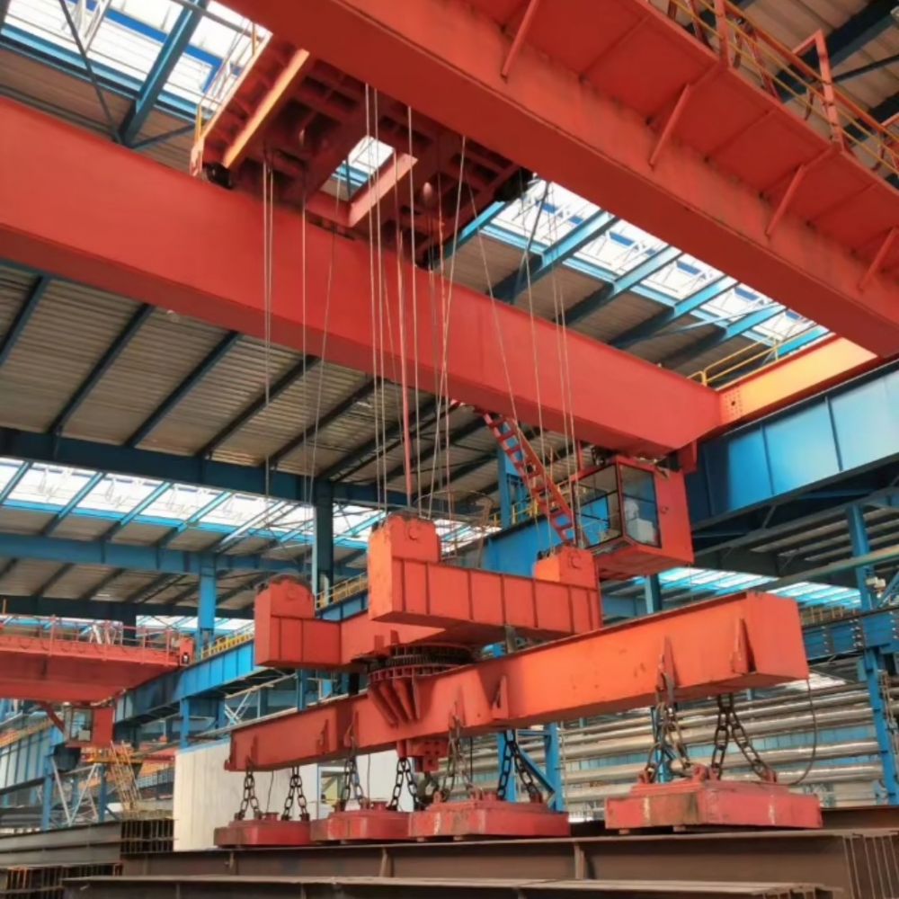 電磁橋式起重機、電磁掛梁下旋轉雙梁橋式起重機、行車、行吊